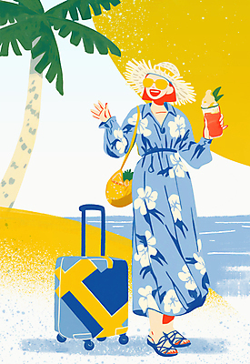 전신 PSD 모자 여자 음료 바다 여행 일러스트 한명 들기 성인 여름 선글라스 야자수 손들기 걷기 여행가방 성인여자한명만 트로피컬아트 국내일러스트 나무 1 잡화 계절 안경 가방 모션 사람 그림 여자한명만 성인여자만 파일형식