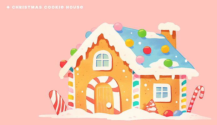 PSD 분홍색 크리스마스 겨울 일러스트 사탕 사람없음 쿠키 눈 달콤 젤리 과자집 국내일러스트 자연요소 계절 기념일 컬러 날씨 디저트 맛 파일형식