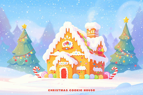 자연요소 계절 기념일 별 크리스마스장식 크리스마스 날씨 디저트 장식 맛 파일형식 오너먼트 별장식 겨울 풍경 사람없음 눈 과자집 사탕 달콤 크리스마스트리 PSD 일러스트 국내일러스트 쿠키 젤리