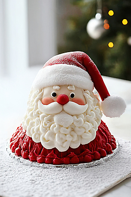 모자_잡화 계절 기념일 크리스마스 케이크 CG 파일형식 AI콘텐츠 보케 산타모자 슈가파우더 사람없음 디지털합성 산타클로스 겨울 JPG 편집이미지 크리스마스케이크 편집실사 AI포토