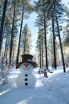 JPG 나무 편집이미지 모자 겨울 눈사람 미소 사람없음 햇빛 눈 숲 눈길 쌓인눈 눈내림 편집실사 AI포토 AI콘텐츠 자연요소 식물 잡화 계절 길 날씨 눈_날씨 표정 태양 CG 파일형식