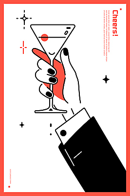 손 음료 와인잔 라인일러스트 일러스트 잔 들기 신체부위 빨간색 반짝임 파티 축하 모던 건배 세련 국내일러스트 AI파일 식기 컬러 컨셉 술잔 모션 사람 이벤트 파일형식 벡터