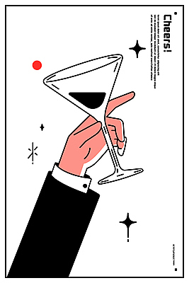 손 음료 와인잔 라인일러스트 일러스트 잔 들기 신체부위 반짝임 파티 흰색 건배 세련 국내일러스트 AI파일 식기 컬러 술잔 모션 사람 이벤트 파일형식 벡터