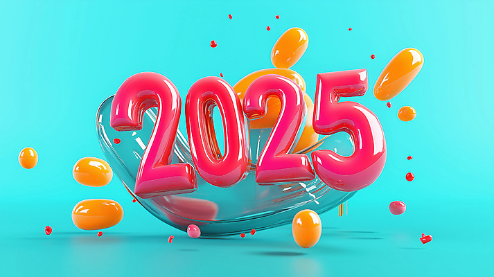 JPG 편집이미지 디자인 분홍색 하늘색 미래 타이포그라피 사람없음 그래픽 노란색 3D 2025년 을사년 편집3D AI컴퓨터그래픽 AI콘텐츠 문자 컬러 컨셉 파란색 연도 디지털합성 파일형식