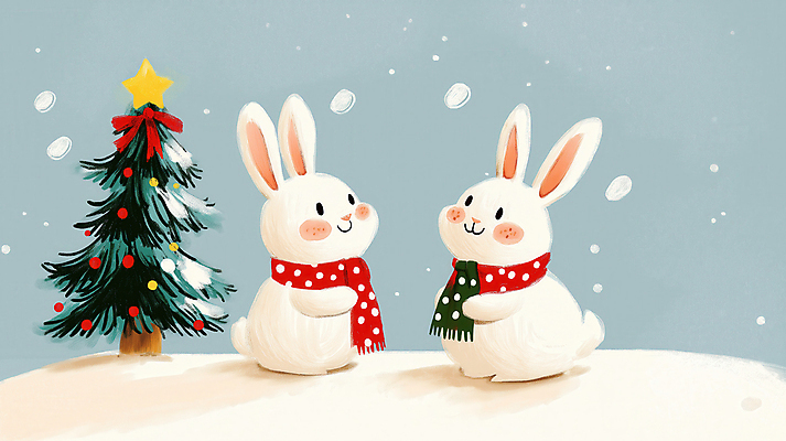 JPG 동물 크리스마스장식 크리스마스 두마리 겨울 일러스트 미소 사람없음 크리스마스트리 마주보기 귀여움 목도리 눈 토끼 별장식 쌓인눈 눈내림 국내일러스트 AI일러스트 AI콘텐츠 자연요소 잡화 계절 기념일 별 컨셉 2 포유류 모션 날씨 눈_날씨 표정 장식 반려동물 파일형식