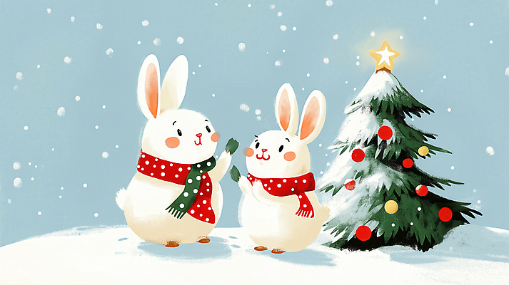JPG 동물 크리스마스장식 크리스마스 두마리 겨울 일러스트 미소 들기 사람없음 빛 크리스마스트리 마주보기 귀여움 목도리 눈 토끼 별장식 쌓인눈 눈내림 국내일러스트 AI일러스트 AI콘텐츠 자연요소 잡화 계절 기념일 별 컨셉 2 포유류 모션 날씨 눈_날씨 표정 장식 반려동물 파일형식