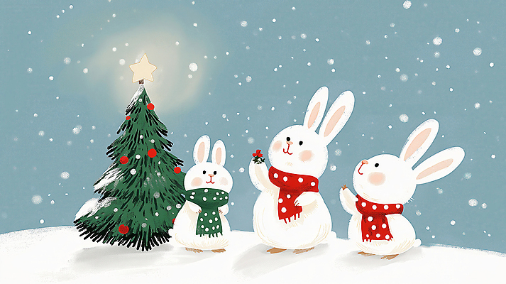 자연요소 시선 잡화 계절 기념일 열매 별 컨셉 크리스마스 포유류 모션 날씨 눈_날씨 표정 3 장식 반려동물 파일형식 AI콘텐츠 빛 호랑가시나무열매 들기 세마리 눈내림 별장식 미소 응시 토끼 눈 겨울 귀여움 동물 JPG 국내일러스트 일러스트 크리스마스트리 사람없음 목도리 쌓인눈 크리스마스장식 AI일러스트