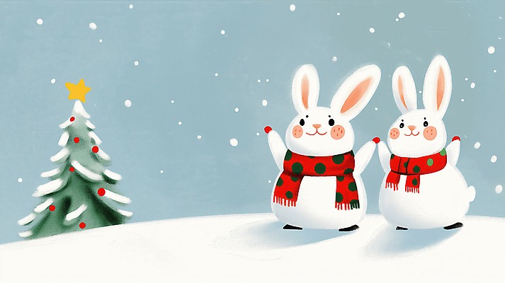 JPG 동물 크리스마스장식 크리스마스 두마리 겨울 일러스트 미소 사람없음 크리스마스트리 귀여움 목도리 만세 눈 토끼 별장식 쌓인눈 눈내림 국내일러스트 AI일러스트 AI콘텐츠 자연요소 잡화 계절 기념일 별 컨셉 2 포유류 모션 날씨 눈_날씨 표정 장식 반려동물 파일형식