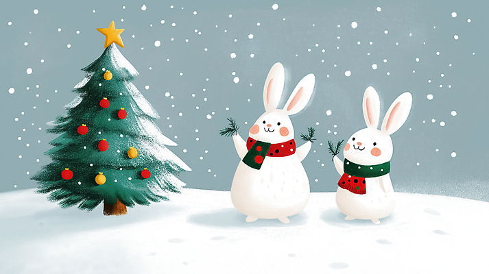 JPG 동물 크리스마스장식 크리스마스 겨울 일러스트 미소 들기 사람없음 크리스마스트리 귀여움 목도리 눈 토끼 솔잎 별장식 쌓인눈 눈내림 국내일러스트 AI일러스트 AI콘텐츠 자연요소 잡화 계절 기념일 별 컨셉 잎 포유류 모션 날씨 눈_날씨 표정 장식 반려동물 파일형식