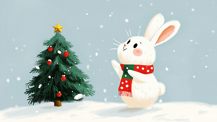 JPG 동물 한마리 크리스마스장식 크리스마스 겨울 일러스트 미소 사람없음 크리스마스트리 손들기 귀여움 목도리 눈 토끼 별장식 쌓인눈 눈내림 국내일러스트 AI일러스트 AI콘텐츠 자연요소 1 잡화 계절 기념일 별 컨셉 포유류 모션 날씨 눈_날씨 표정 장식 반려동물 파일형식