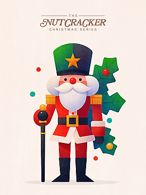 계절 기념일 열매 포즈 모션 목각인형 파일형식 차렷 들기 지팡이 크리스마스 장식 겨울 디자인 병정 장난감 PSD 국내일러스트 일러스트 호두까기인형 호랑가시나무열매 사람없음