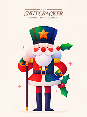 PSD 디자인 크리스마스 겨울 일러스트 지팡이 들기 사람없음 장난감 뒷짐 병정 호두까기인형 호랑가시나무열매 국내일러스트 계절 기념일 열매 모션 목각인형 파일형식