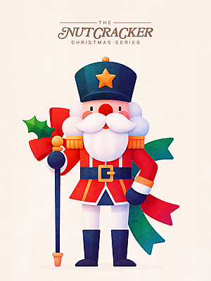 PSD 디자인 허리손 크리스마스 겨울 일러스트 지팡이 들기 사람없음 장식 장난감 병정 호두까기인형 호랑가시나무열매 국내일러스트 계절 기념일 열매 포즈 모션 목각인형 파일형식