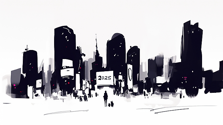 JPG 디자인 일러스트 캘리그라피 붓터치 새해 여러명 성인 검은색 도시 군중 먹 성인만 2025년 을사년 국내일러스트 AI일러스트 AI콘텐츠 컬러 다수 서예 사람 연도 파일형식