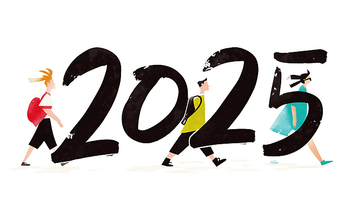 JPG 디자인 여자 남자 가방 일러스트 캘리그라피 새해 성인 세명 선글라스 걷기 성인만 2025년 을사년 국내일러스트 AI일러스트 AI콘텐츠 잡화 안경 모션 사람 연도 파일형식