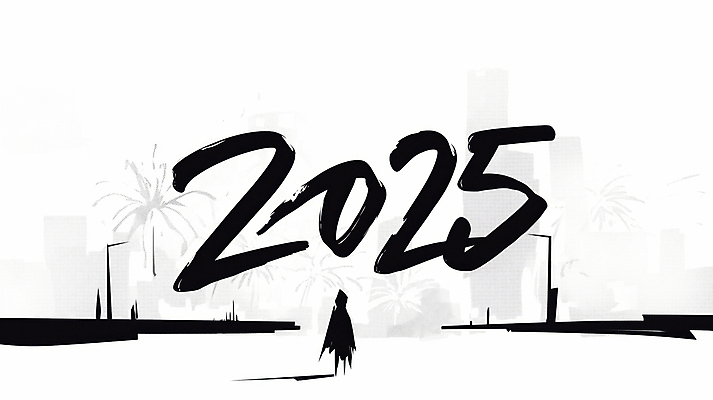 JPG 디자인 가로등 일러스트 캘리그라피 새해 사람모양 폭죽 한명 사람 검은색 도시 길가 2025년 을사년 국내일러스트 AI일러스트 AI콘텐츠 모양 1 공공시설 컬러 연도 파일형식