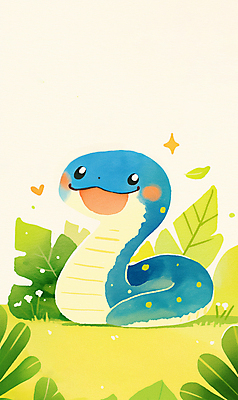 JPG 잎 일러스트 새해 미소 사람없음 파란색 반짝임 봄풍경 봄 하트 뱀띠 2025년 을사년 국내일러스트 푸른뱀 AI일러스트 AI콘텐츠 모양 식물 계절 컬러 모션 표정 풍경 십이지신 뱀 연도 파일형식