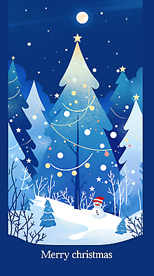 JPG 나무 별 크리스마스 겨울 일러스트 눈사람 밤하늘 사람없음 장식 파란색 빛 크리스마스트리 보름달 눈 숲 국내일러스트 AI일러스트 AI콘텐츠 자연요소 식물 계절 기념일 컬러 하늘 날씨 달 야간 파일형식