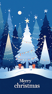 JPG 나무 크리스마스 겨울 일러스트 밤하늘 사람없음 장식 파란색 선물상자 빛 크리스마스트리 보름달 눈 숲 편안함 별빛 국내일러스트 AI일러스트 AI콘텐츠 자연요소 식물 계절 기념일 별 컬러 하늘 날씨 선물 상자 달 감각 야간 파일형식