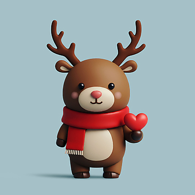모양 캐릭터 1 잡화 계절 기념일 동물캐릭터 컨셉 크리스마스 모션 사슴 3D 디지털합성 파일형식 하트 전신 루돌프 목도리 겨울 PSD 편집3D 편집이미지 사슴캐릭터 귀여움 한마리 사람없음 입체 3D캐릭터 들기