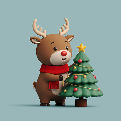 전신 PSD 편집이미지 한마리 하늘색 크리스마스 겨울 3D캐릭터 들기 사람없음 장식 크리스마스트리 3D 귀여움 목도리 루돌프 입체 사슴캐릭터 꾸미기 오너먼트 편집3D 캐릭터 1 잡화 계절 기념일 동물캐릭터 컨셉 크리스마스장식 모션 사슴 파란색 디지털합성 파일형식