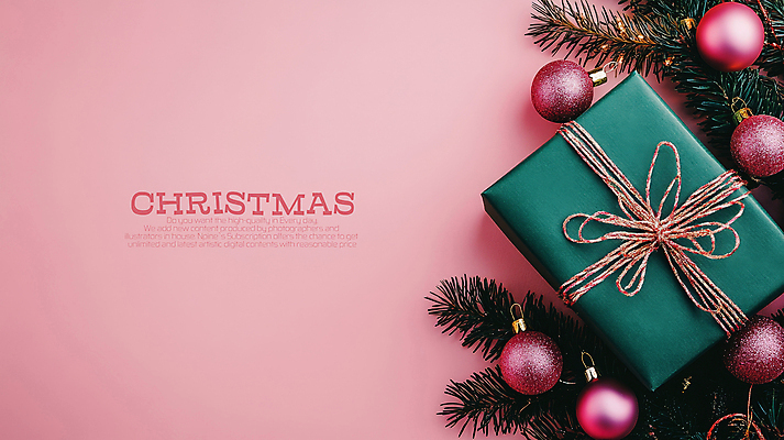 PSD 편집이미지 리본 분홍색 크리스마스 크리스마스선물 사람없음 선물상자 크리스마스트리 오너먼트 카피스페이스 이미지편집 기념일 컬러 크리스마스장식 선물 상자 공백 파일형식