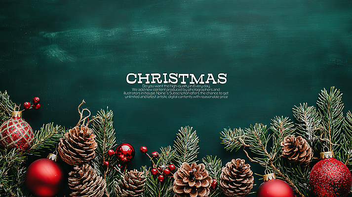 PSD 편집이미지 크리스마스 사람없음 청록색 솔방울 솔잎 오너먼트 카피스페이스 이미지편집 기념일 컬러 잎 크리스마스장식 공백 파일형식