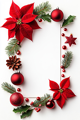 JPG 편집이미지 종이 크리스마스장식 크리스마스 크리스마스카드 프레임 사람없음 빨간색 흰색 대리석 솔방울 솔잎 포인세티아 별장식 호랑가시나무열매 오너먼트 편집실사 AI포토 AI콘텐츠 기념일 열매 꽃 별 컬러 잎 재료 카드_감사 장식 CG 파일형식