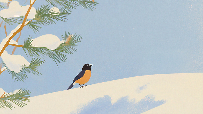 JPG 명절 겨울 일러스트 자연 조류 새해 사람없음 설날 설원 눈 소나무 디지털합성 국내일러스트 AI일러스트 AI콘텐츠 자연요소 나무 동물 전통 계절 기념일 날씨 눈_날씨 생태계 파일형식