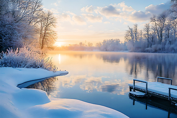 JPG 편집이미지 호수 겨울 자연 하늘 풍경 사람없음 설원 흰색 숲 겨울풍경 편집실사 AI포토 AI콘텐츠 계절 컬러 눈_날씨 CG 생태계 파일형식