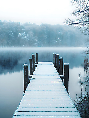 JPG 편집이미지 호수 겨울 자연 하늘 풍경 사람없음 설원 흰색 숲 겨울풍경 편집실사 AI포토 AI콘텐츠 계절 컬러 눈_날씨 CG 생태계 파일형식