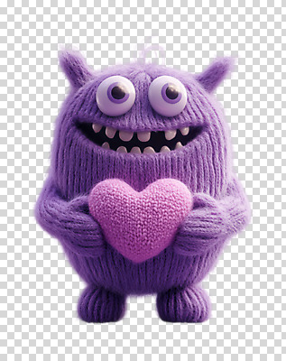 전신 편집이미지 캐릭터 뿔 3D캐릭터 미소 들기 누끼 사람없음 보라색 하트 PNG 몬스터 모양 컬러 모션 표정 파일형식