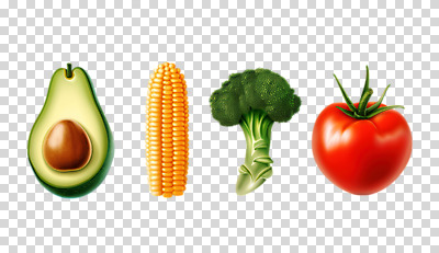 편집이미지 토마토 채소 옥수수 누끼 사람없음 3D 브로콜리 입체 아보카도 PNG 과일 곡류 디지털합성 파일형식