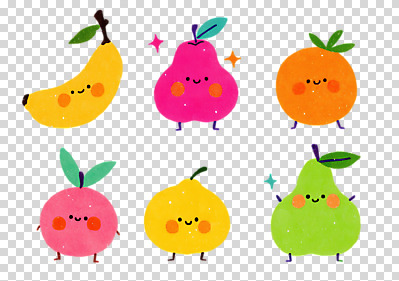 편집이미지 잎 오렌지 바나나 미소 누끼 사람없음 반짝임 배 사과 레몬 과일캐릭터 PNG 살구 식물 캐릭터 과일 모션 표정 파일형식