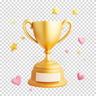 편집이미지 별 누끼 사람없음 노란색 3D 금속 하트 우승 트로피 질감 광택 PNG 시상 자연요소 모양 컬러 재질 최고 상_우승 디지털합성 파일형식