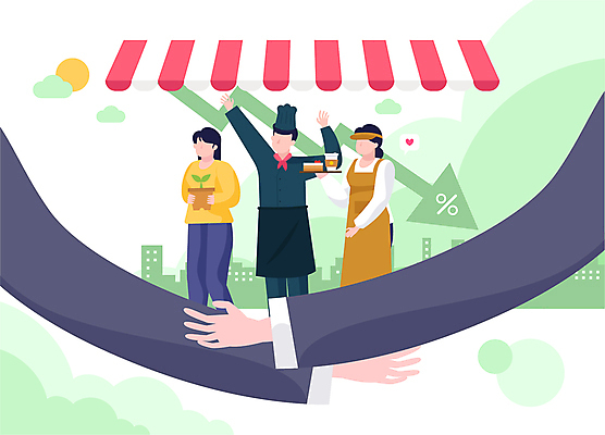 전신 여자 남자 화살표 일러스트 들기 성인 세명 요리사 만세 물가 하락 바리스타 팔 아르바이트 감싸기 차양막 성인만 소상공인 국내일러스트 AI파일 직업 컨셉 모션 사람 풍경 신체부위 경제 상인 차양 파일형식 벡터