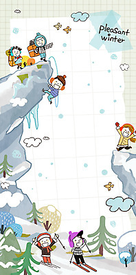 전신 PSD 나무 구름 여자 남자 어린이 겨울 가방 일러스트 조류 스키 매달리기 소녀 소년 여러명 손들기 만세 눈 암벽 귀마개 테이프 암벽등반 어린이만 카피스페이스 설산 국내일러스트 자연요소 식물 동물 잡화 계절 다수 모션 날씨 겨울스포츠 문구용품 산 사람 공백 등산 파일형식