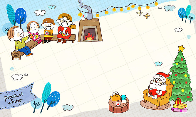 자연요소 식물 동물 식기 계절 여자 남자 별 어린이 컬러 가구 다수 크리스마스 전구 모션 선물 사람 장식 파란색 상자 공백 난방기 파일형식 들기 책 컵 탁자 의자 선물상자 북마크 하늘색 구름 알전구 별장식 여러명 난로 크리스마스트리 산타클로스 나무 조류 PSD 일러스트 소년 소녀 카피스페이스 베이지색 국내일러스트 겨울 전신