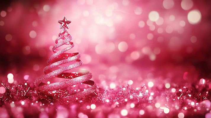 JPG 편집이미지 분홍색 크리스마스장식 크리스마스 겨울 사람없음 반짝임 크리스마스트리 보케 별장식 편집실사 AI포토 AI콘텐츠 계절 기념일 별 컬러 모션 장식 CG 파일형식