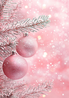 JPG 편집이미지 분홍색 크리스마스장식 크리스마스 겨울 사람없음 눈 보케 솔잎 눈내림 오너먼트 편집실사 AI포토 AI콘텐츠 자연요소 계절 기념일 컬러 잎 날씨 눈_날씨 CG 파일형식