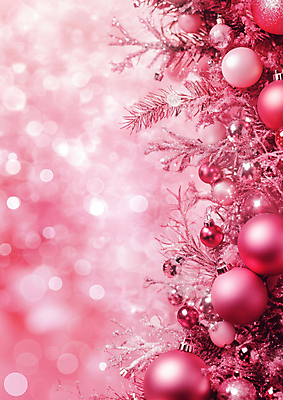 JPG 편집이미지 분홍색 크리스마스장식 크리스마스 겨울 사람없음 보케 솔잎 오너먼트 편집실사 AI포토 AI콘텐츠 계절 기념일 컬러 잎 CG 파일형식