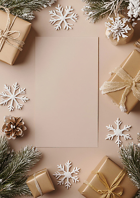 JPG 편집이미지 크리스마스장식 크리스마스 겨울 크리스마스카드 프레임 눈꽃 사람없음 선물상자 솔방울 솔잎 아이보리 카피스페이스 편집실사 AI포토 AI콘텐츠 계절 기념일 컬러 잎 카드_감사 눈_날씨 선물 상자 공백 CG 파일형식