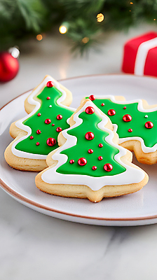 식기 기념일 크리스마스장식 크리스마스 재료 디저트 상차림 CG 파일형식 AI콘텐츠 대리석 보케 쿠키 접시 크리스마스트리 오너먼트 편집실사 편집이미지 사람없음 플레이팅 JPG AI포토