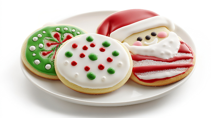 JPG 편집이미지 접시 크리스마스장식 크리스마스 사람없음 산타클로스 쿠키 오너먼트 플레이팅 편집실사 AI포토 AI콘텐츠 식기 기념일 디저트 상차림 CG 파일형식