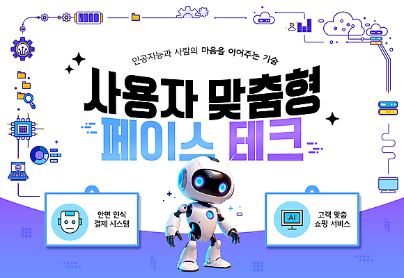 템플릿 기술 사람없음 컴퓨터 유행 보라색 기계 로봇 결제 시스템 베터리 맞춤 얼굴인식 사용자 AI_인공지능 이미지템플릿 페이스테크 2025트렌드 AI파일 컬러 전자제품 과학기술 생체인식기술 파일형식 벡터 2025년