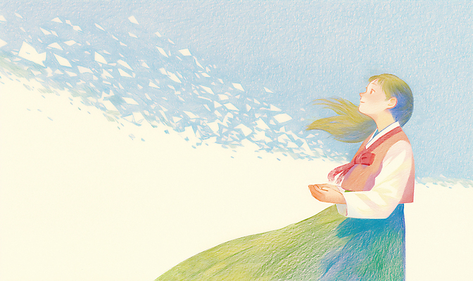 JPG 여자 겨울 일러스트 한명 상반신 성인 눈 한복 손그림 감성 손모으기 성인여자한명만 흩날리기 국내일러스트 AI일러스트 AI콘텐츠 자연요소 1 한국전통 계절 컨셉 모션 날씨 사람 손짓 전통의상 여자한명만 성인여자만 파일형식