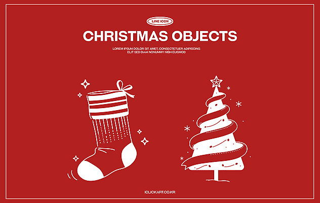자연요소 계절 기념일 선 컬러 크리스마스장식 크리스마스 일러스트 모션 양말 파일형식 벡터 리본 크리스마스양말 크리스마스트리 라인아트 겨울 세트 오브젝트 별 반짝임 빨간색 라인일러스트 국내일러스트 AI파일 흰색 사람없음