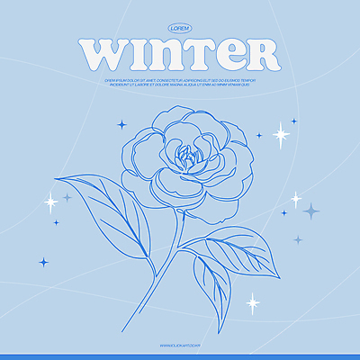 하늘색 겨울 라인일러스트 일러스트 사람없음 반짝임 장미 라인아트 심플 국내일러스트 AI파일 계절 꽃 선 모션 파란색 파일형식 벡터