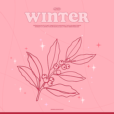 열매 분홍색 잎 겨울 라인일러스트 일러스트 사람없음 반짝임 라인아트 심플 국내일러스트 AI파일 식물 계절 선 컬러 모션 파일형식 벡터