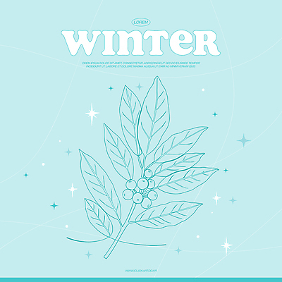 열매 잎 겨울 라인일러스트 일러스트 사람없음 반짝임 라인아트 심플 민트색 국내일러스트 AI파일 식물 계절 선 컬러 모션 파일형식 벡터